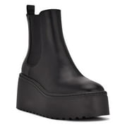 Nine West Womens Henrita Faux Leather Embossed Ankle Boots